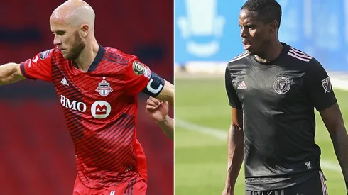 Michael Bradley of Toronto FC (left) and Joevin Jones of Inter Miami (Getty).