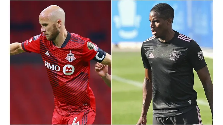 Michael Bradley of Toronto FC (left) and Joevin Jones of Inter Miami (Getty).