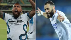 Arturo Vidal of Inter Milan (left) and Karim Benzema of Real Madrid (Getty).