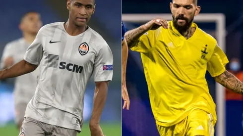 Tete of Shakhtar Donetsk (left) and Dimitris Kolovos of FC Sheriff (right) (Getty)