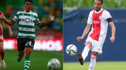 Pedro Porro of Sporting CP (left) and Noussair Mazraoui of Ajax (right) (Getty)