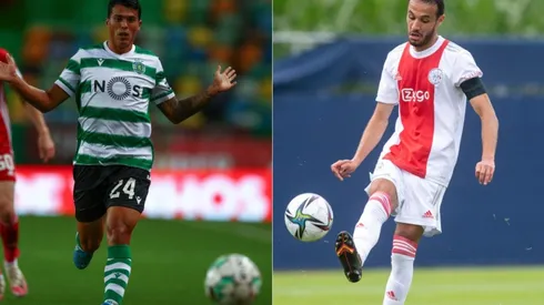 Pedro Porro of Sporting CP (left) and Noussair Mazraoui of Ajax (right) (Getty)
