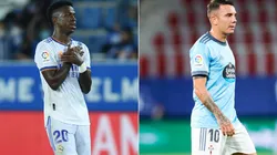 Vinicius Jr. of Real Madrid (left) and Iago Aspas of Celta de Vigo (Getty).