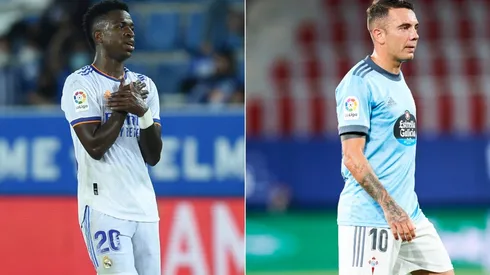 Vinicius Jr. of Real Madrid (left) and Iago Aspas of Celta de Vigo (Getty).