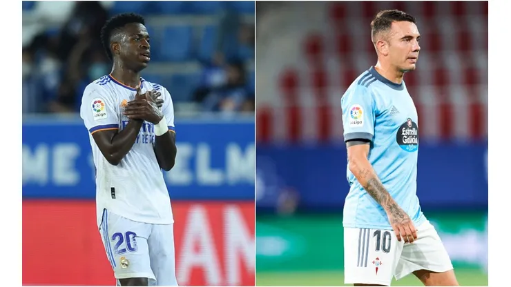 Vinicius Jr. of Real Madrid (left) and Iago Aspas of Celta de Vigo (Getty).