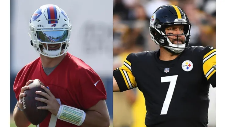 Josh Allen of Buffalo Bills (left) and Ben Roethlisberger of Pittsburgs Steelers (right) (Getty)