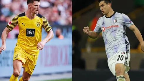 Thomas Meunier of Borussia Dortmund (left) and Necip Uysal of Besiktas (right) (Getty)