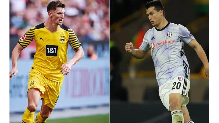 Thomas Meunier of Borussia Dortmund (left) and Necip Uysal of Besiktas (right) (Getty)