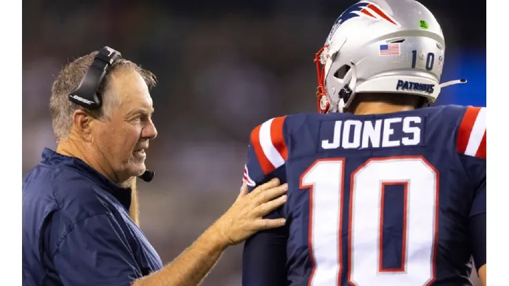 Bill Belichick and Mac Jones of New England Patriots (Getty)