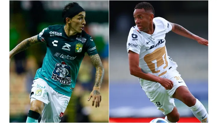 Omar Fernandez of León (left) and Gabriel Torres of Pumas UNAM (Getty).