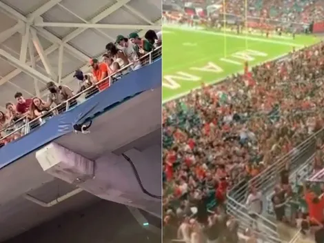 Video: Miami Hurricanes fans save a falling cat with an American flag at Hard Rock Stadium