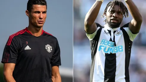 Cristiano Ronaldo of Manchester United (left) and Allan Saint-Maximin of Newcastle (right). (Getty & Manchester United @ Facebook)