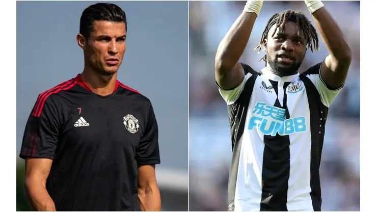Cristiano Ronaldo of Manchester United (left) and Allan Saint-Maximin of Newcastle (right). (Getty & Manchester United @ Facebook)