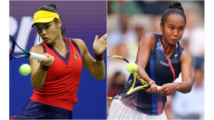 Emma Raducanu of Great Britain (left) and Leylah Fernandez of Canada (right). (Getty)