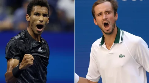 Felix Auger-Aliassime of Canada (left) and Daniil Medvedev of Russia (right). (Getty)