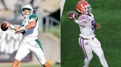 Cade Fortin, Quarterback of South Florida (left) and Emory Jones, Quarterback of Florida Gators (right) (Getty)