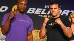 Evander Holyfield (left) and Vitor Belfort (right). (Getty)