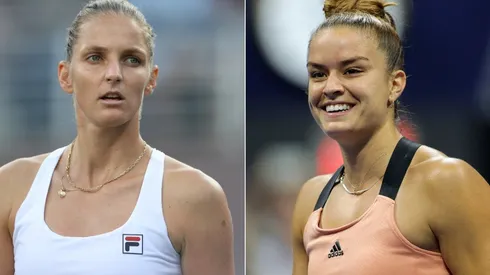 Karolina Pliskova of the Czech Republic (left) and Maria Sakkari of Greece (right). (Getty)