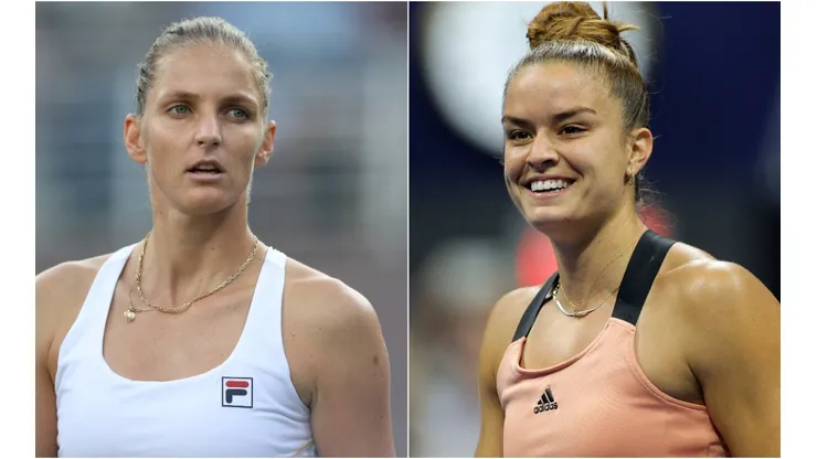 Karolina Pliskova of the Czech Republic (left) and Maria Sakkari of Greece (right). (Getty)