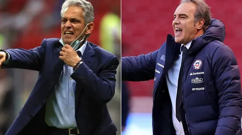 Colombia manager Reinaldo Rueda (left) and Chile coach Martin Lasarte. (Getty)