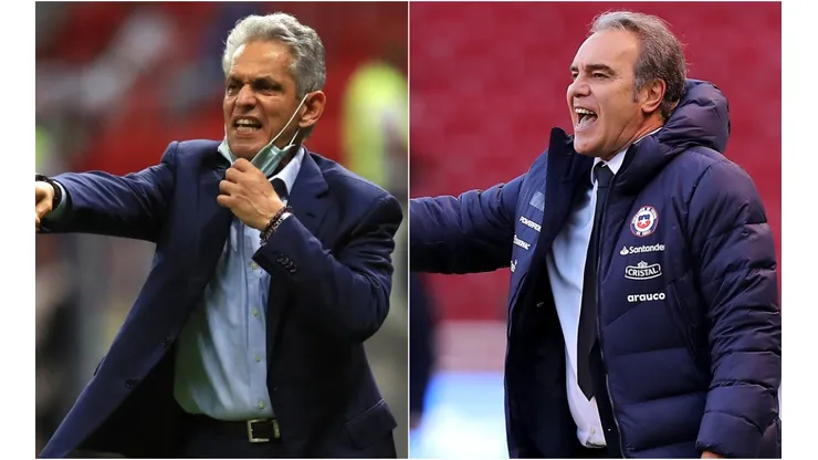 Colombia manager Reinaldo Rueda (left) and Chile coach Martin Lasarte. (Getty)