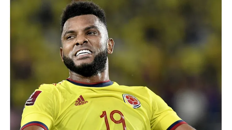 Miguel Borja of Colombia during the match against Chile (Getty).