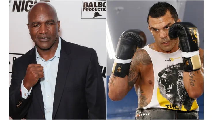 Evander Holyfield (left) and Vitor Belfort (right). (Getty)