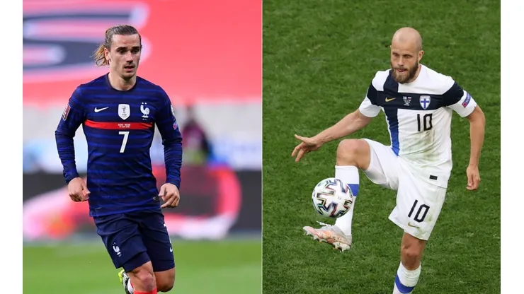 Griezmann of France (left) and Teemu Pukki of Finland (right) (Getty)