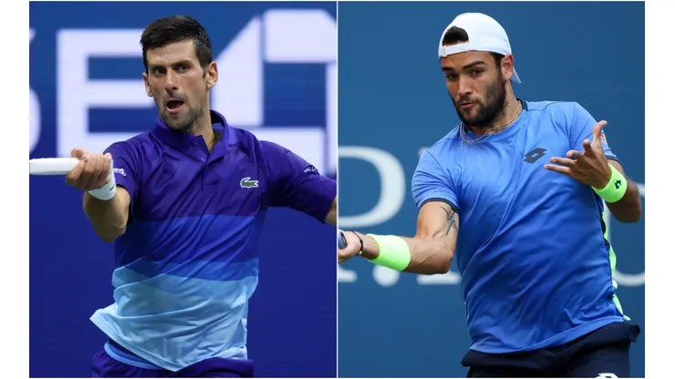 Novak Djokovic (left) and Matteo Berrettini (Getty).