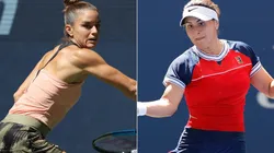 Maria Sakkari of Greece (left) and Bianca Andreescu of Canada (Getty).
