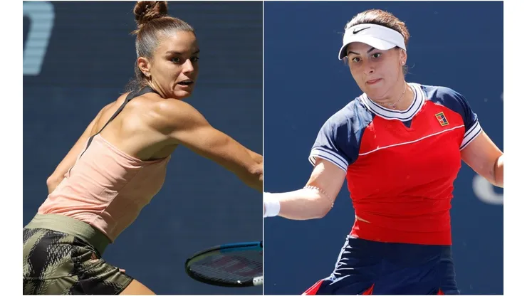 Maria Sakkari of Greece (left) and Bianca Andreescu of Canada (Getty).