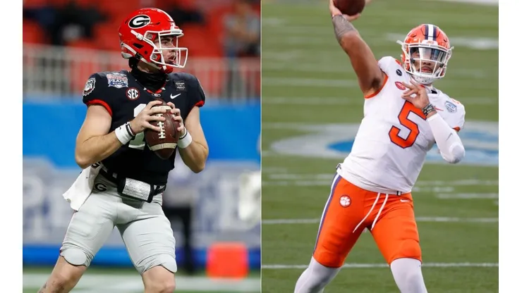 JT Daniels of Georgia Bulldgos (left) and DJ Uiagalelei of Clemson Tigers (right) (Getty)
