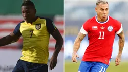 Pervis Estupiñan of Ecuador (left) and Eduardo Vargas of Chile (Getty).