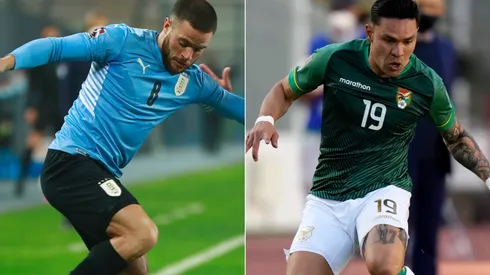 Nahitan Nandez of Uruguay (left) and Carmelo Algarañaz of Bolivia (Getty).