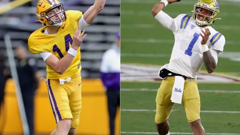 Max Johnson of LSU Tigers (left) and Dorian Thompson-Robinson of UCLA Bruins (right) (Getty)