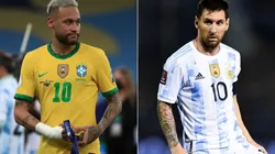 Neymar of Brazil (left) and Lionel Messi of Argentina (Getty).