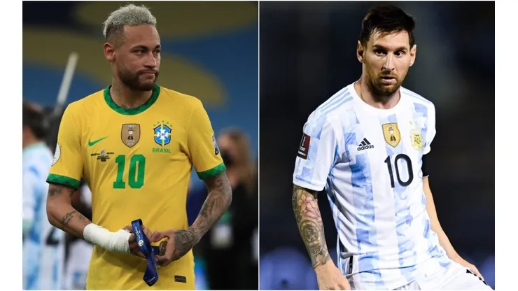 Neymar of Brazil (left) and Lionel Messi of Argentina (Getty).
