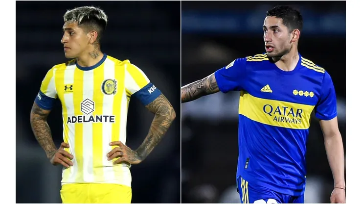 Gaston Avila of Rosario (left) and Alan Varela of Boca Juniors (right). (Getty)