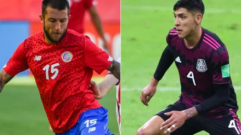 Francisco Calvo of Costa Rica (left) and Edson Alvarez of Mexico (right). (Getty)
