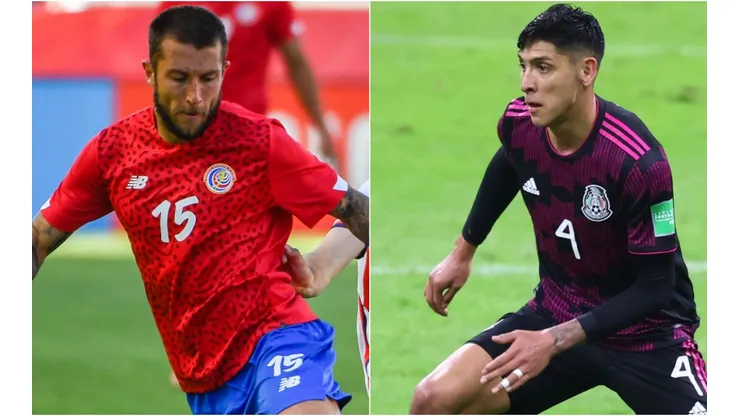 Francisco Calvo of Costa Rica (left) and Edson Alvarez of Mexico (right). (Getty)