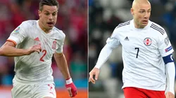 Cesar Azpilicueta of Spain (left) and Jaba Kankava of Georgia (right). (Getty).jpg