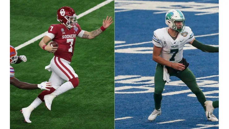 Spencer Rattler of Oklahoma (left) and Michael Pratt of Tulane (right) (Getty)