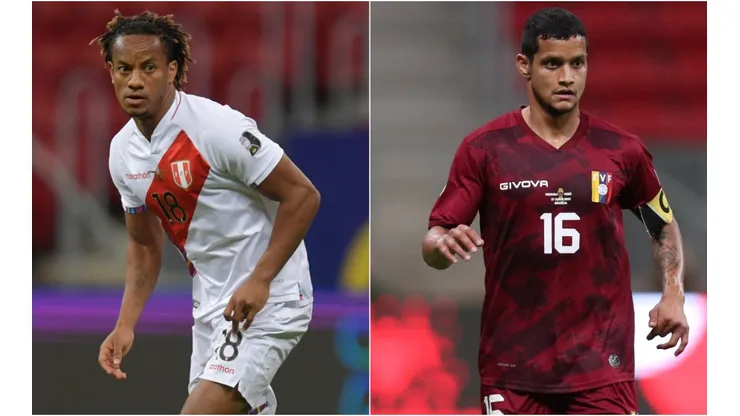 Andre Carrillo of Peru (left) and Roberto Rosales of Venezuela. (Getty)