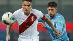Peru's Paolo Guerrero and Uruguay's Federico Valverde fight for the ball (Getty).