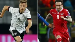 Joshua Kimmich of Germany (left) and Dennis Salanovic of Liechtenstein (right). (Getty)