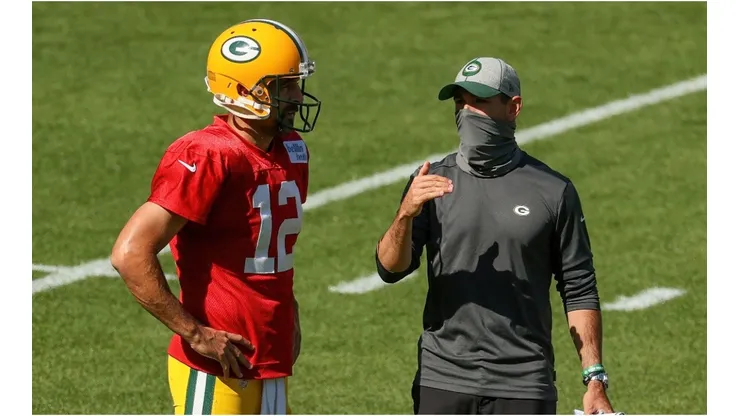Aaron Rodgers & Matt LaFleur. (Getty)