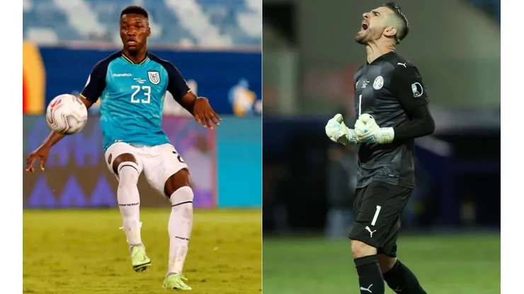Moises Caicedo of Ecuador (left) and Antony Silva of Paraguay (right) (Getty)