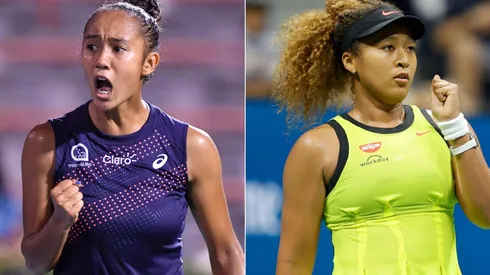 Leylah Fernandez of Canada (left) and Naomi Osaka of Japan (right). (Getty)