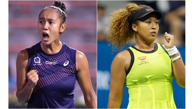 Leylah Fernandez of Canada (left) and Naomi Osaka of Japan (right). (Getty)