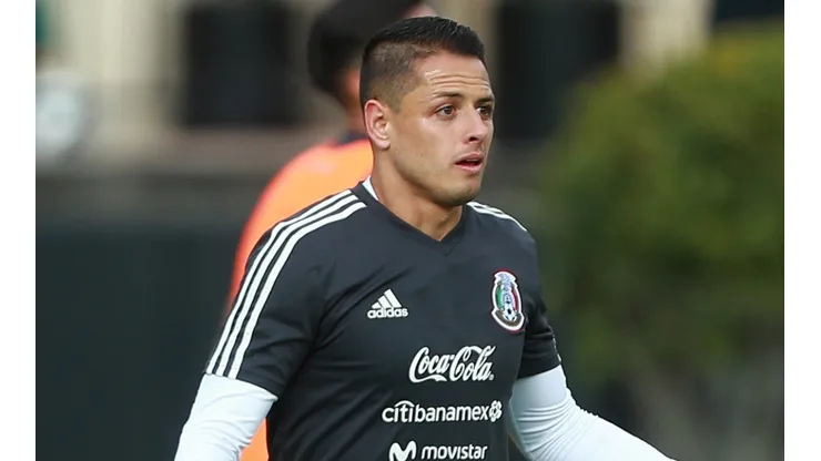 Chicharito Hernandez in a training session with Mexico ahead of the 2018 Russia World Cup. (Getty)